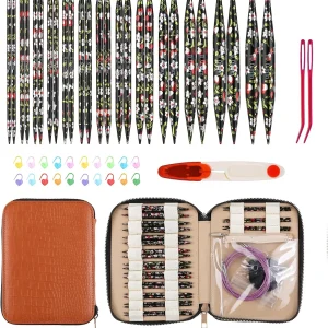 62pcs Professional Interchangeable Circular Knitting Needles Set