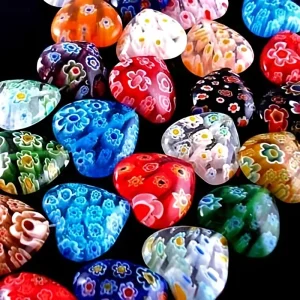 Colorful Glass Lampwork Heart shaped Beads