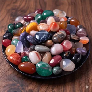 20pcs natural random style colored crystal rolling stones, large particle polished stones,